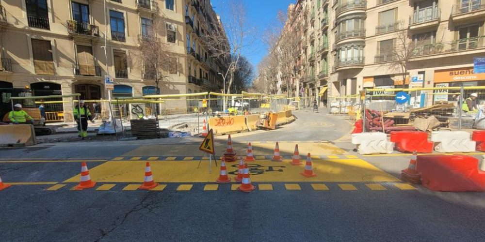 Desvío de carril bici provisional en Barcelona